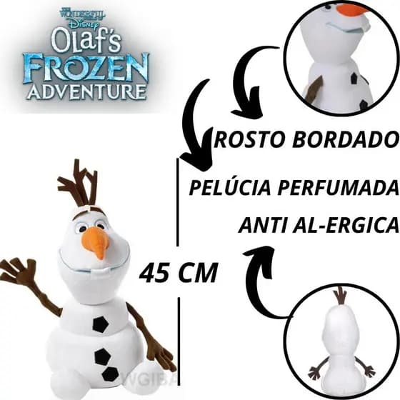 Pelúcia Olaf Disney 45 Cm Importada Filme Frozen Com Nariz Perfumado