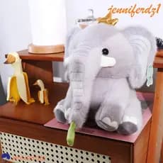 JENNIFERDZ1 Boneca De Pelúcia De Elefante De Coroa , Desenho Animado , Brinquedos Animais Fofos