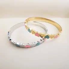 Novo estilo pulseira epóxi colorida amor coração pulseira 18K titânio aço High-End moda pulseira----