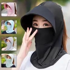 Chapéu de Proteção Solar ao Ar Livre com Protetor Facial Dobrável Proteção UV Moda de Verão Chapéu de Sol Unissex