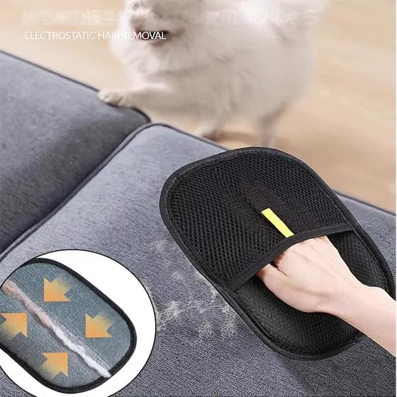 1~4 PCS Removedor de Pelos Pet - Luva Estática + Escova Dupla Face para Cães e Gatos