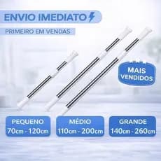 Varão de Parede Retrátil Extensível Inox Cortina Pia de Cozinha Cortina Box Banheiro Cortina Porta-SSG1