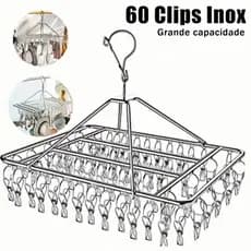 Varal 60/40/20/10/8 Clips Inox Prendedores Roupa Bebe Calcinha Cueca Dobrável Inox-YJ1