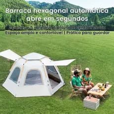 Barraca Automática 6-8 Pessoas, Grande 280x280x158 cm, Impermeável, Fácil Montagem - Camping, Praia