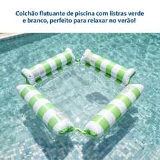 Cadeira Flutuante Inflável para Piscina, Colchão Suspenso para Água