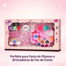 Conjunto De Maquiagem Infantil Em Formato De Coração , Não Tóxico E Lavável Para Meninas