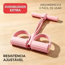 Elástico Exercitador de Pés 4 Tubos para Treino Abdominal em Casa