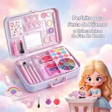 Kit Beleza Infantil Completo Seguro Não Tóxico para Meninas +5 Anos