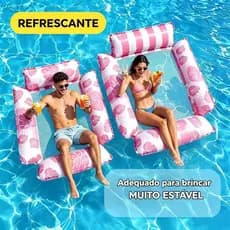 Boia Inflável para Adulto Suporta Peso PVC Resistente com Encosto Reclinável