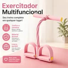Elástico de Exercício com Apoio para Pés para Maior Estabilidade Exercícios Pull Reducer Multi Função Academia