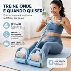 Elástico Pedal 4 Tubos Emagreça Barriga e Pernas, Exercício em Casa 3 Cores Disponíveis Entrega Imediata SP