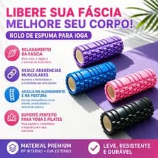 Alívio Muscular Liberação Miofascial, Rolo de Massagem Foam Roller Pós-Treino Yoga Pilates Exercícios