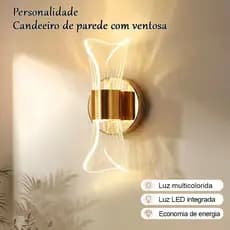 Lâmpada Espiral LED Dourada Alandela Montada Na Parede , Luminária Decorativa Minimalista Para Quarto , Tensão Dupla 110