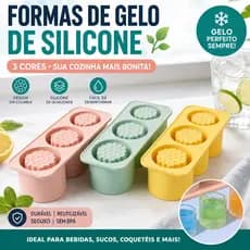 Molde de Gelo para Copos e Garrafas, Forma Cilíndrica Silicone 3 Tamanhos