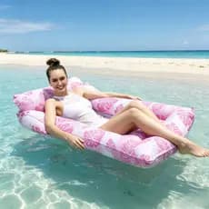 Boia Rede Piscina Cama Flutuante Reclinável Inflável Adulto e Infantil Espreguiçadeira