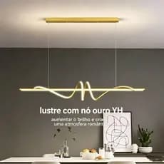Lâmpada suspensa LED moderna em três cores com design espiral dourado
