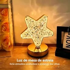 Luminária de mesa modelo estrela luz suave proteção ocular, design fofo para criança e decoração quarto, bivolt entrega