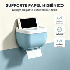 Suporte de Papel Higiênico Hermético À Prova D'água Prateleira Celular Instalação Sem Furar Parede