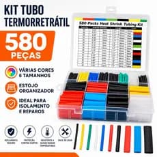 Kit 580 Peças Tubo Termo Retrátil Preto Ou Colorido Emendar Isolar Fios Cabos