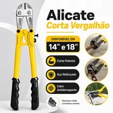 Alicate Tesoura 14/18 Poleadas Corta Vergalhão Cadeados Ferro Cabos