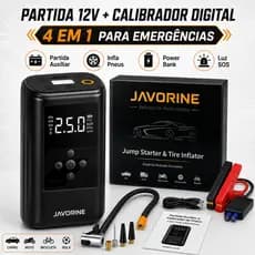 Auxiliar de Partida Carregador Bateria Com Compressor de Ar Emergência Portátil Veicular Automotivo