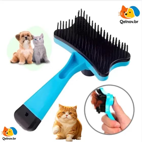 Escova Pente Plástico Ferro Para Pentear e Remover Tirar Pelos Dos Pets Cães E Gatos