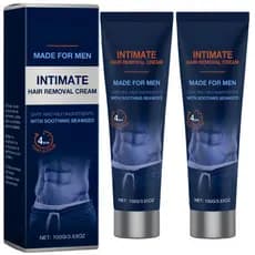 2PCS Removedor de Pelos Masculino, Depilação Doméstica para Homens - Sem Resíduos e Sem Marcas, Fórmula Suave e Hidratan