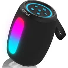 Caixa de Som Bluetooth para Casa, Caixa de Som Sem Fio Portátil com Som Estéreo Potente/8 Modos de Luzes LED, 36 Horas d