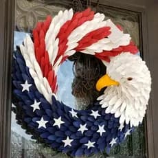 Guirlandas Patrióticas para Porta da Frente, Decorações para o 250º Aniversário, Decorações para o 4 de Julho ao Ar Livr