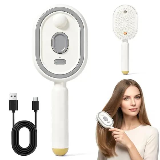 Escova Elétrica a Vapor para Cabelo, Nova Escova de Massagem com Almofada de Ar e Spray Elétrico 2026, Escova de Cabelo
