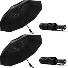 Guarda-chuva de Viagem Resistente ao Vento - Compacto e Suporta Ventos de até 100MPH, Guarda-chuva Automático Premium Ma