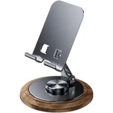 Suporte para Celular - Montagem Móvel Ajustável, 15x9,6cm, Base de Madeira Sólida, Suporte para Telefone com Rotação de