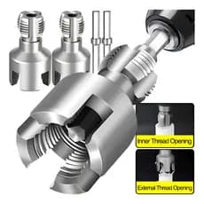Kit 2/1 PCS Abridor De Rosca Interno Externo Tubo Cano Água 1/2 e 3/4