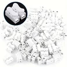 kit 50 Conector de Pressão 2 via para fios duplo ou tripla Emenda Sem Solda Sem Parafusos