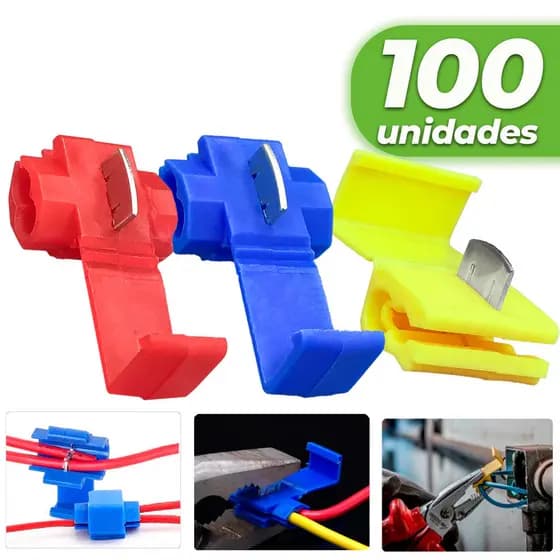 Kit 50/100 Azul 1,5 a 2,5mm² Conector Terminal Derivação Emenda Cabos Fios,conectores de Derivação samba