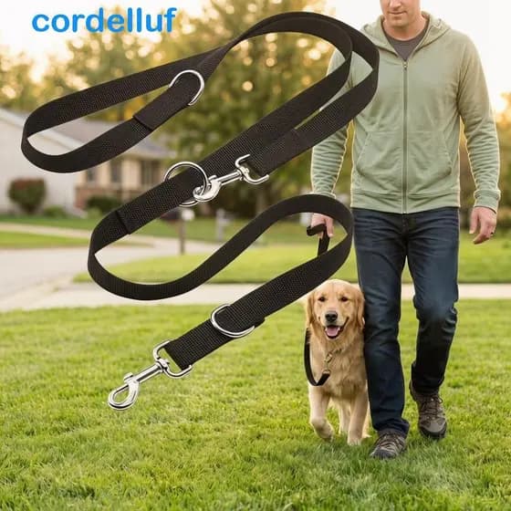 Coleira Crossbody Para Cães CORDELLUF , Corrente Ajustável De 5/10 20M , Chumbo Treinamento De Caminhada Com As Mãos Liv