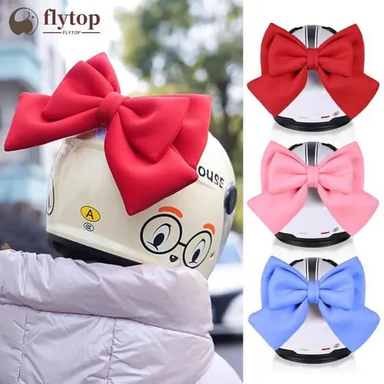 FLYTOP Capacete Da Motocicleta Arco Decoração Bicicleta Elétrica Acessórios De Do Corpo Carro Bowknot Ventosa Para Menin
