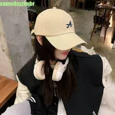 SOMEDAYZL0M Letra A Boné De Beisebol Hip Hop Ajustável Bordado Algodão Feminino Ao Ar Livre Estilo Coreano