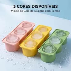 Molde Bandeja de Gelo Recheados 3 em 1 Silicone Forma Cilindrica para Copos Garrafas de Inoxidável