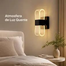 Arandela Curva LED 12W com Luz Amarela/Branca/Neutra, Decoração Aconchegante para Quarto e Sala