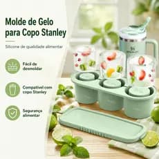 Kit 3 Molde Bandeja de Gelo Recheados 3 em 1 Silicone Forma Cilindrica para Copos Garrafas de Inoxidável