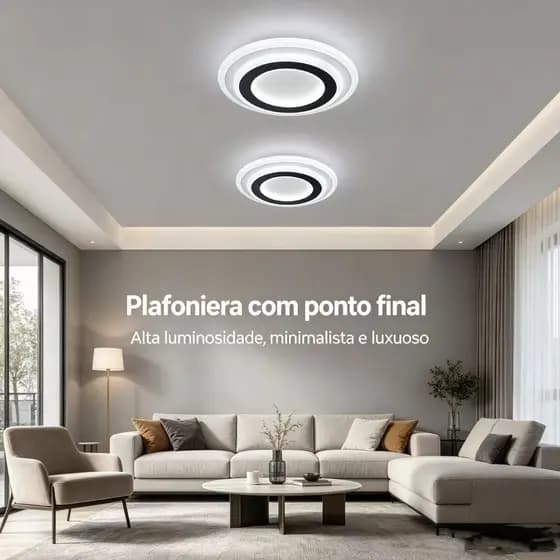 Oferta! Luminária de teto formato ponto final LED super econômica