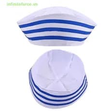 Conjunto De Boné De Marinheiro Feminino Com Lenço Quadrado Pequeno E Aeromoça Listrado Patchwork De Cetim Carnaval De Na