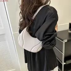 JUNYUE Bolsa De Couro Pu , Crescente De Cor Sólida Casual Estilo Francês Nas Axilas