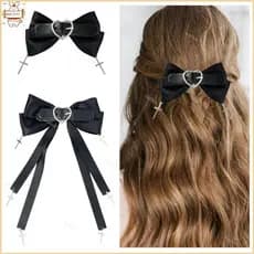 Coração Fivela Bowknot Grampo Cabelo 2000s Menina Feminino Acessório Sidebangs Hairpin Punk Ha