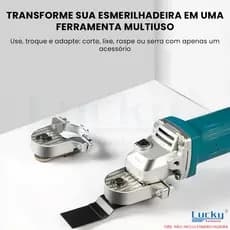 Kit Adaptadores Multiuso Esmerilhadeira Angular Corte Lixa Raspagem Polimento Oscilante 3 Graus