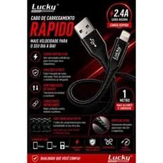 Cabo CARREGADOR Para iPhone Lightning 1 Metro Reforçado Ios Apple Usb