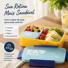 Lancheira elegante com talheres, lancheira portátil para trabalhadores de escritório e estudantes, lancheira para frutas