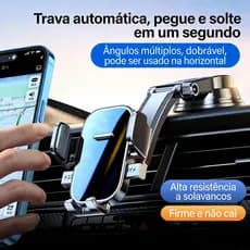 Suporte para Celular no Carro - Fixação Forte e Antivibração, Universal para Todos os Modelos