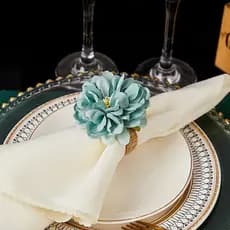 #     weicheng 6 peças de porta-guardanapos florais, porta-guardanapos de flores artificiais, decoração de mesa feita à